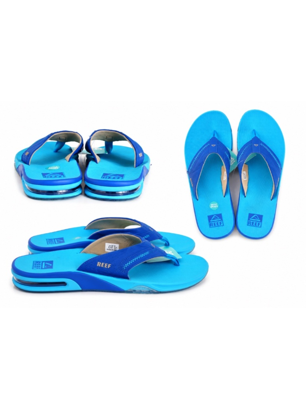 Reef Fanning Flip Flops Blue Activated Bottle Opener Sandal CJ6657 US 11 EU 44